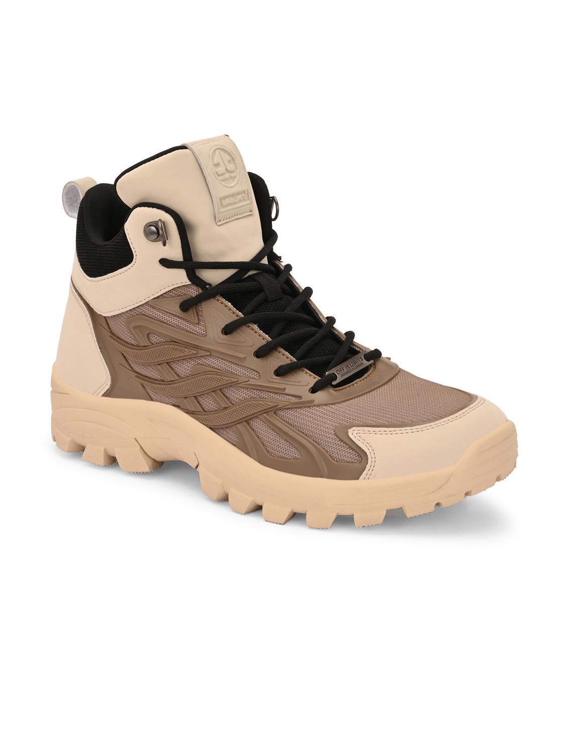 men solid beige high ankle shoe - 22020596 - Standard Image - 2