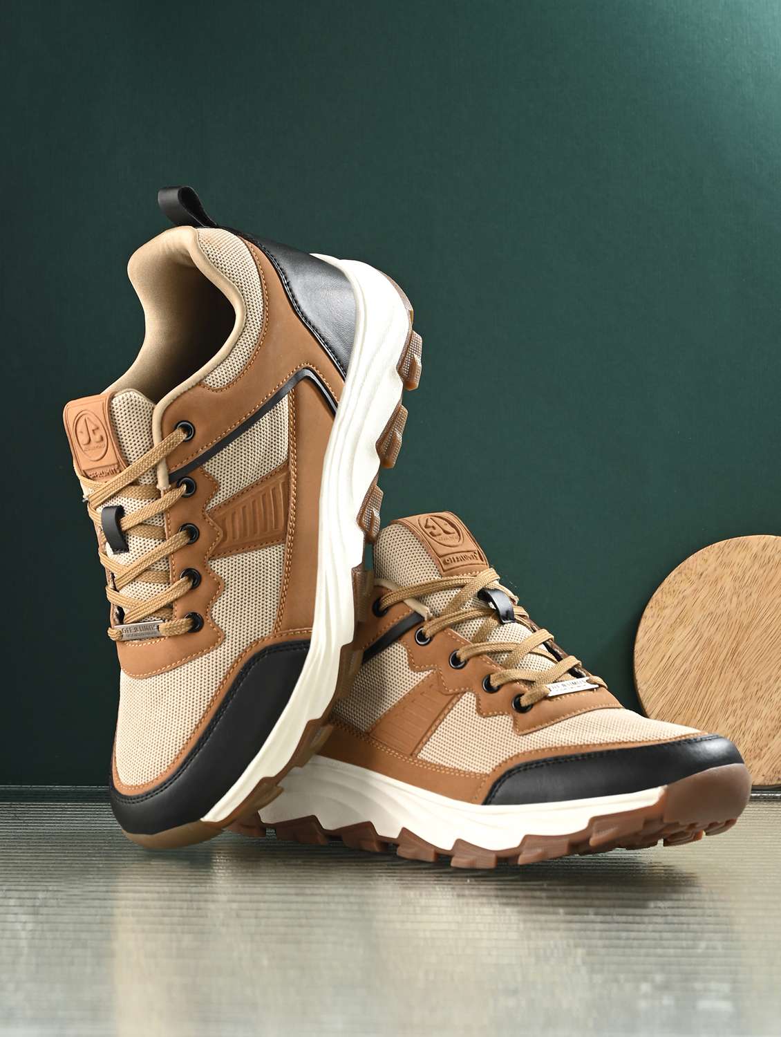men beige lace up sport shoe - 22020615 -  Zoom Image - 0