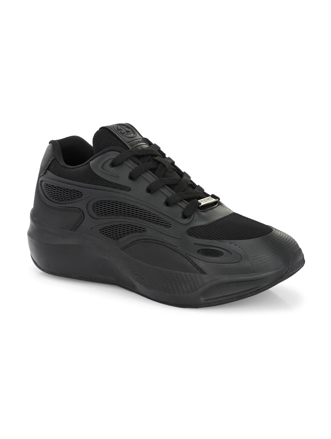 men solid lace up black sport shoe - 22020661 - Standard Image - 2
