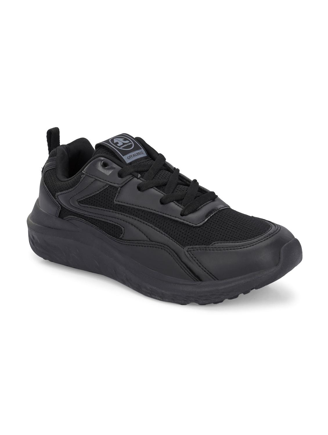 men solid lace up black sport shoe - 22020663 - Standard Image - 2