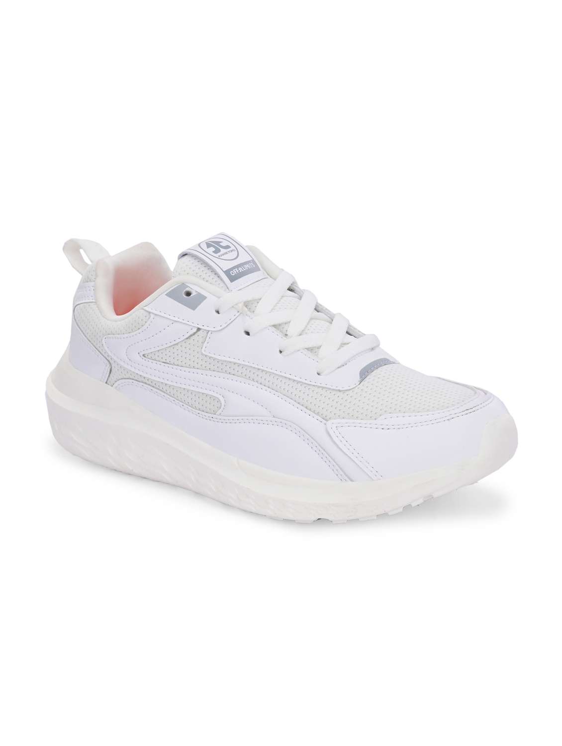 men solid lace up white sport shoe - 22020664 -  Standard Image - 2