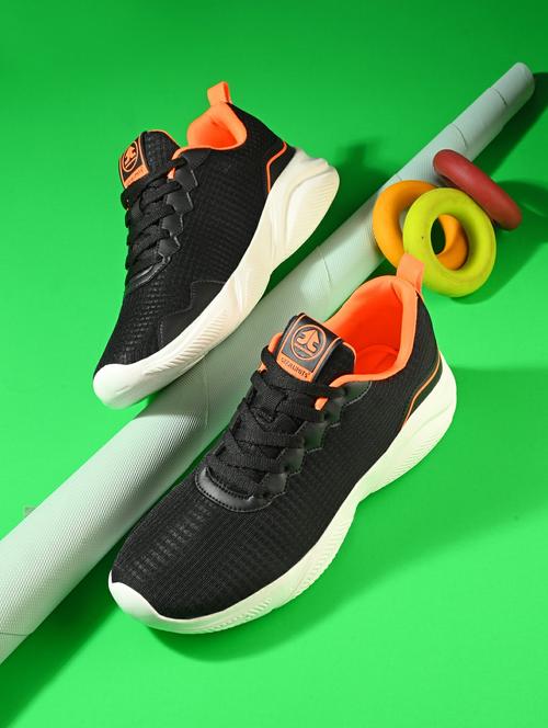 men solid lace up black sport shoe - 22020673 -  Standard Image - 0