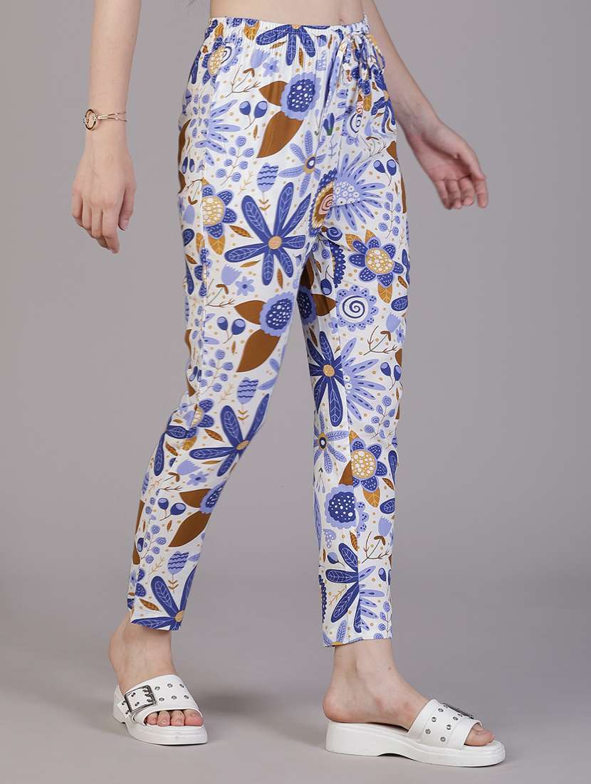 women printed mid rise loungewear pajama - 22020751 -  Standard Image - 2