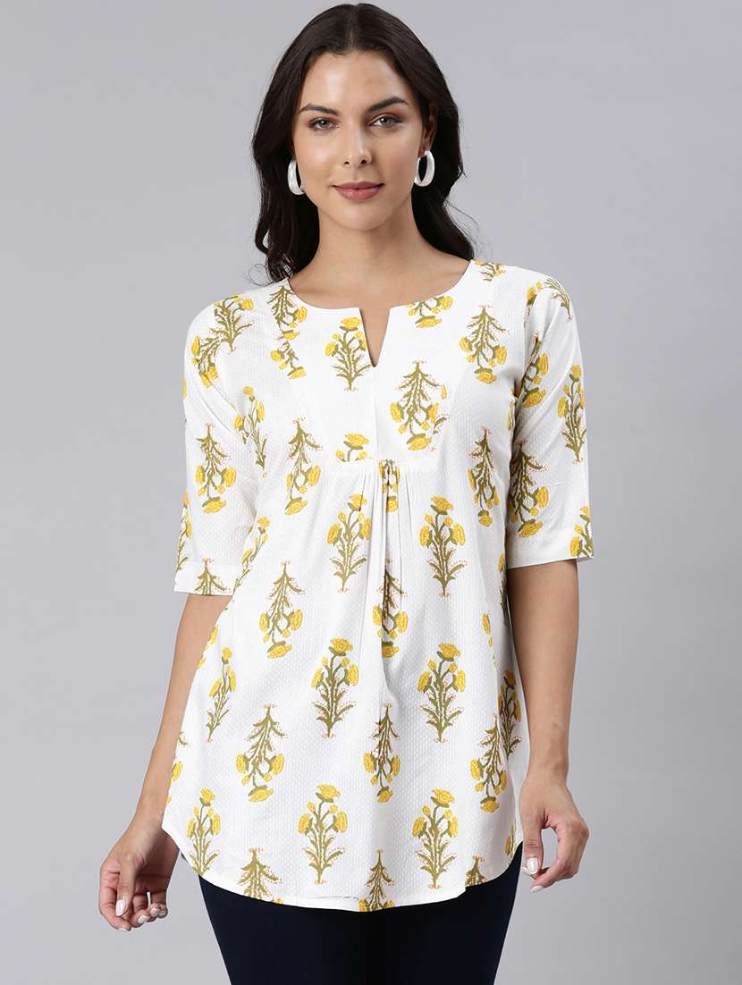 white cotton aline tunic