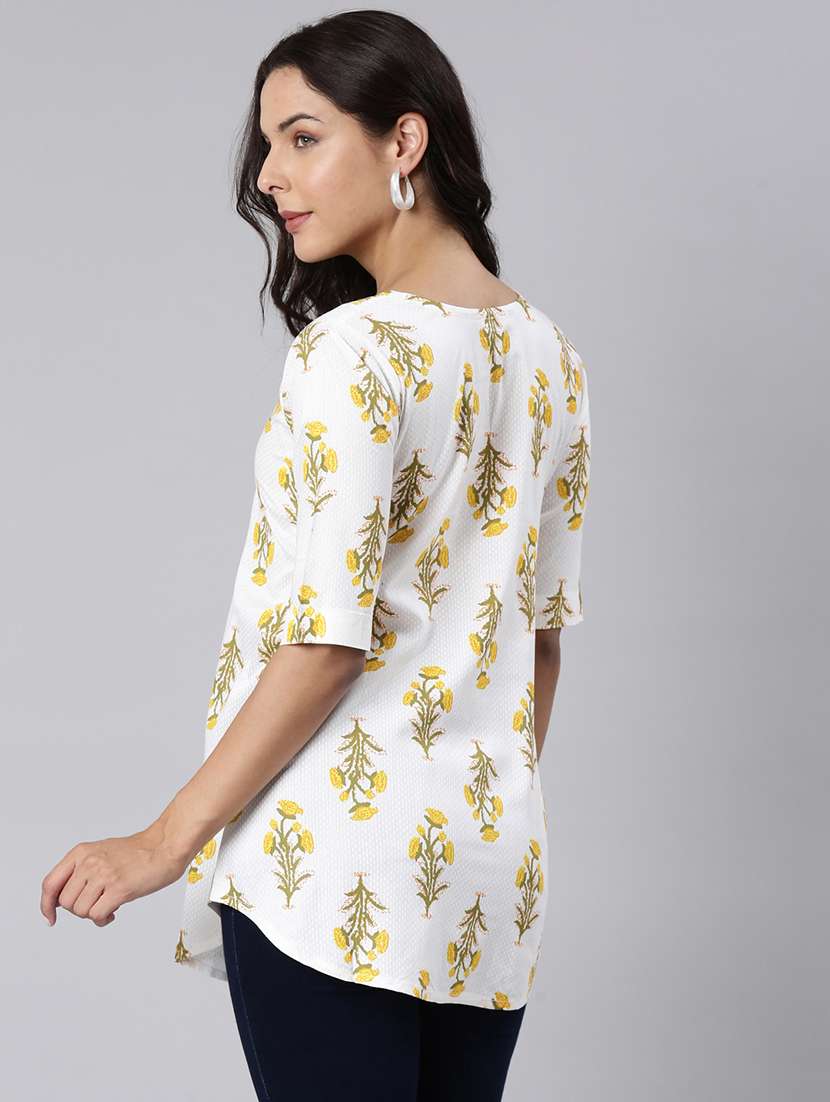 white cotton aline tunic - 22020914 - Standard Image - 2