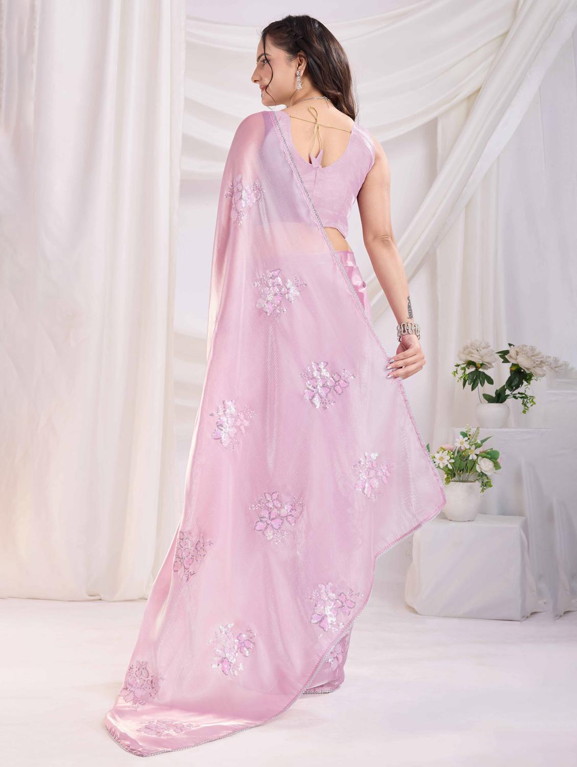 women floral embroidered saree with blouse - 22021308 - Standard Image - 2