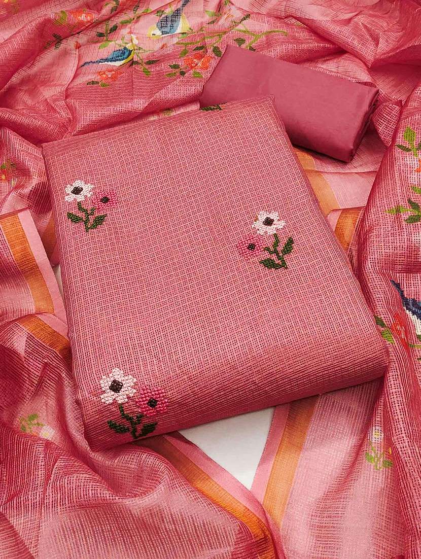 women floral embroidered unstitched suit set