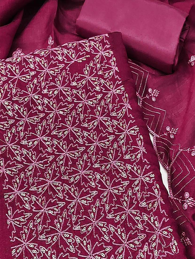women solid with work unstitched suit set - 22021581 - Standard Image - 2