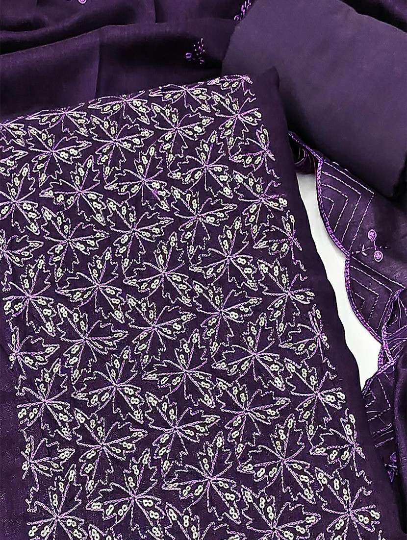 women solid with work unstitched suit set - 22021583 - Standard Image - 2