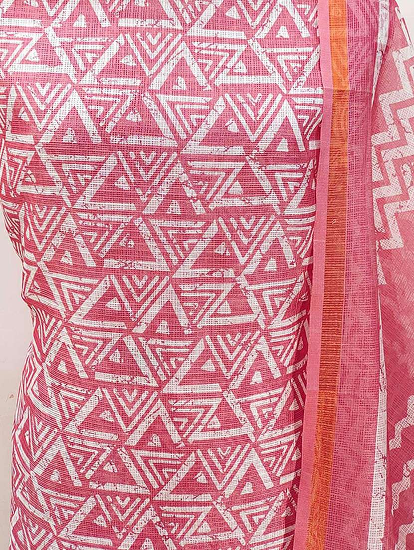 women geometric printed unstitched suit set - 22021613 -  Standard Image - 2