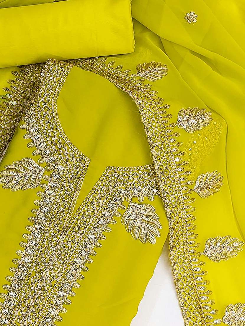 women solid with work unstitched suit set - 22021626 - Standard Image - 2