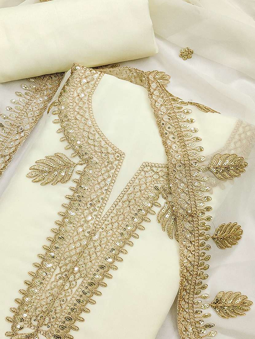 women solid with work unstitched suit set - 22021627 - Standard Image - 2