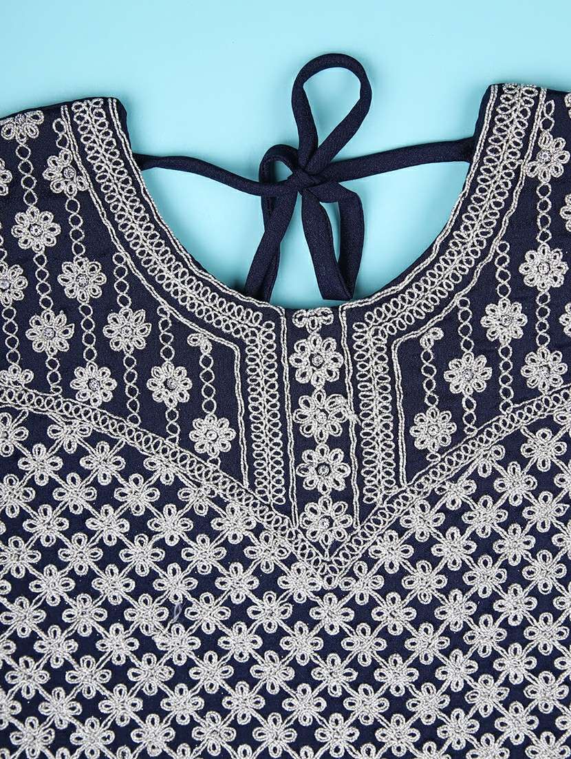 girls embroidered lehenga choli with dupatta set - 22022053 -  Standard Image - 2