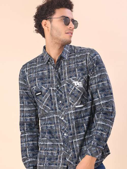 men checkered long sleeve regular fit casual shirt - 22022182 -  Standard Image - 0