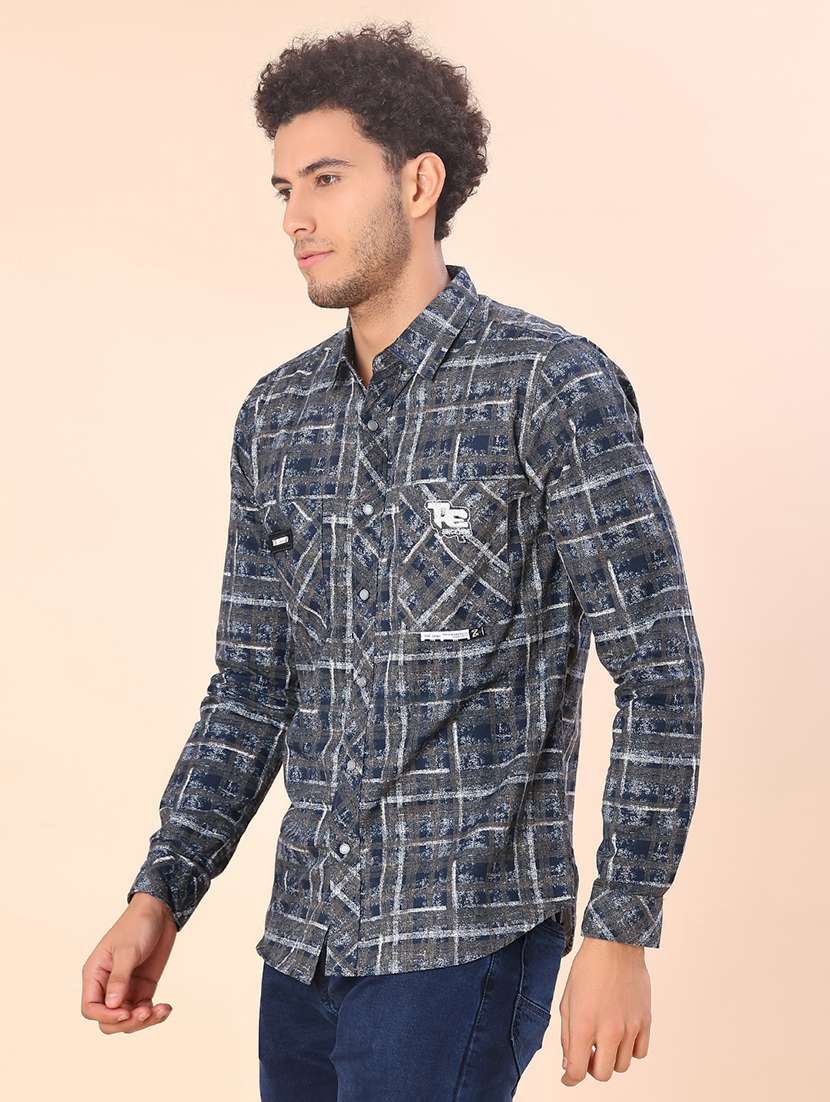 men checkered long sleeve regular fit casual shirt - 22022182 -  Standard Image - 2