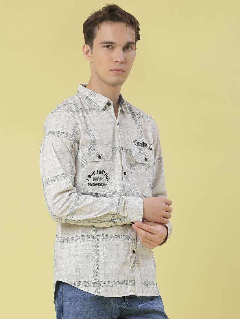 men checkered long sleeve regular fit casual shirt - 22022183 -  Standard Image - 2