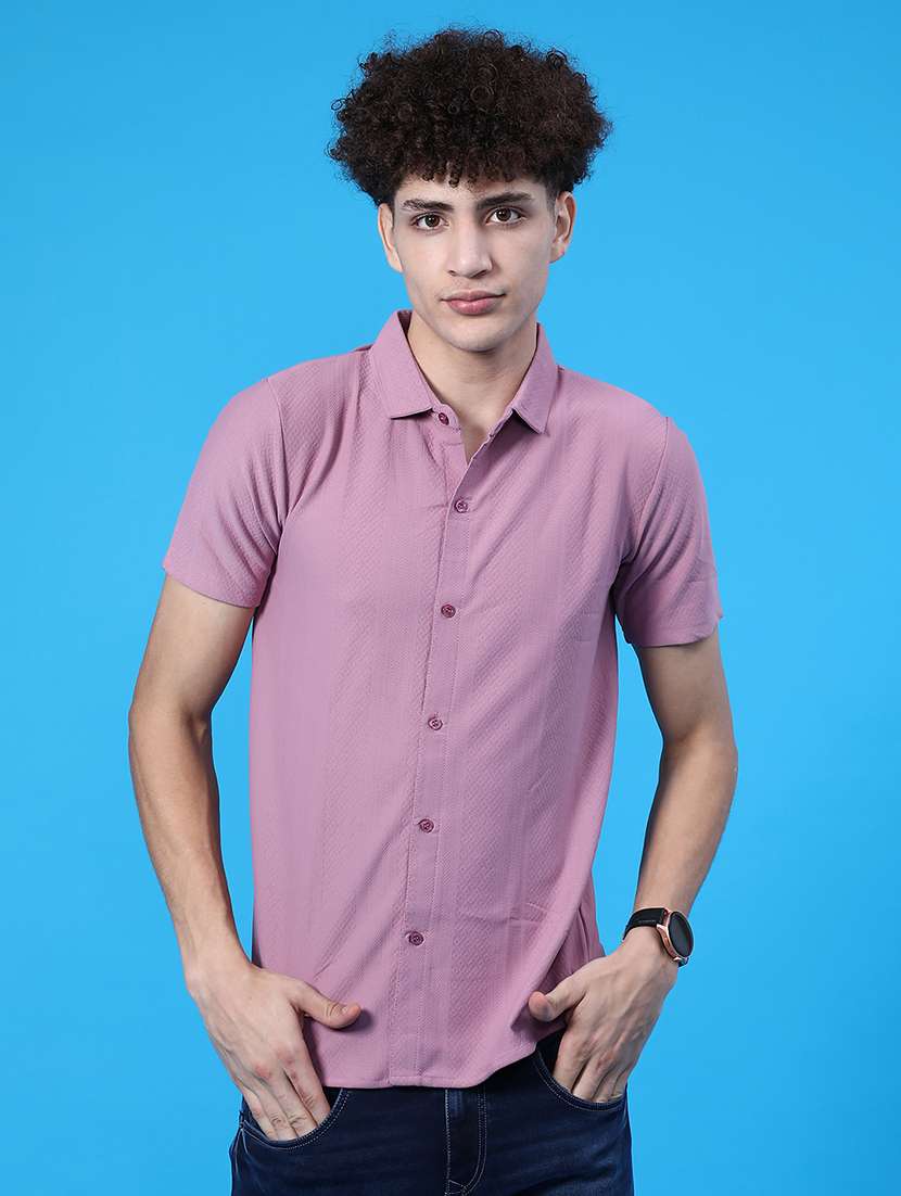 men self design short sleeve slim fit casual shirt - 22022221 -  Standard Image - 2