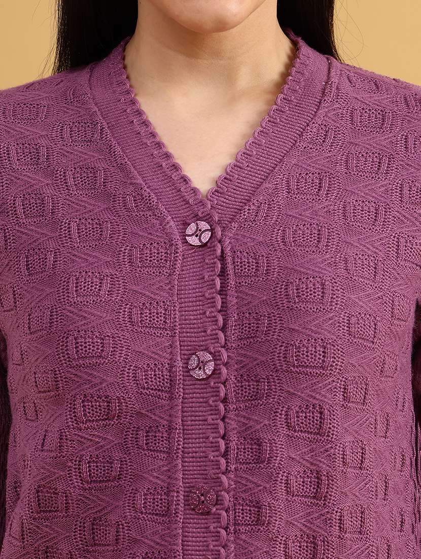 women self designed long sleeve cardigan - 22022247 -  Standard Image - 2