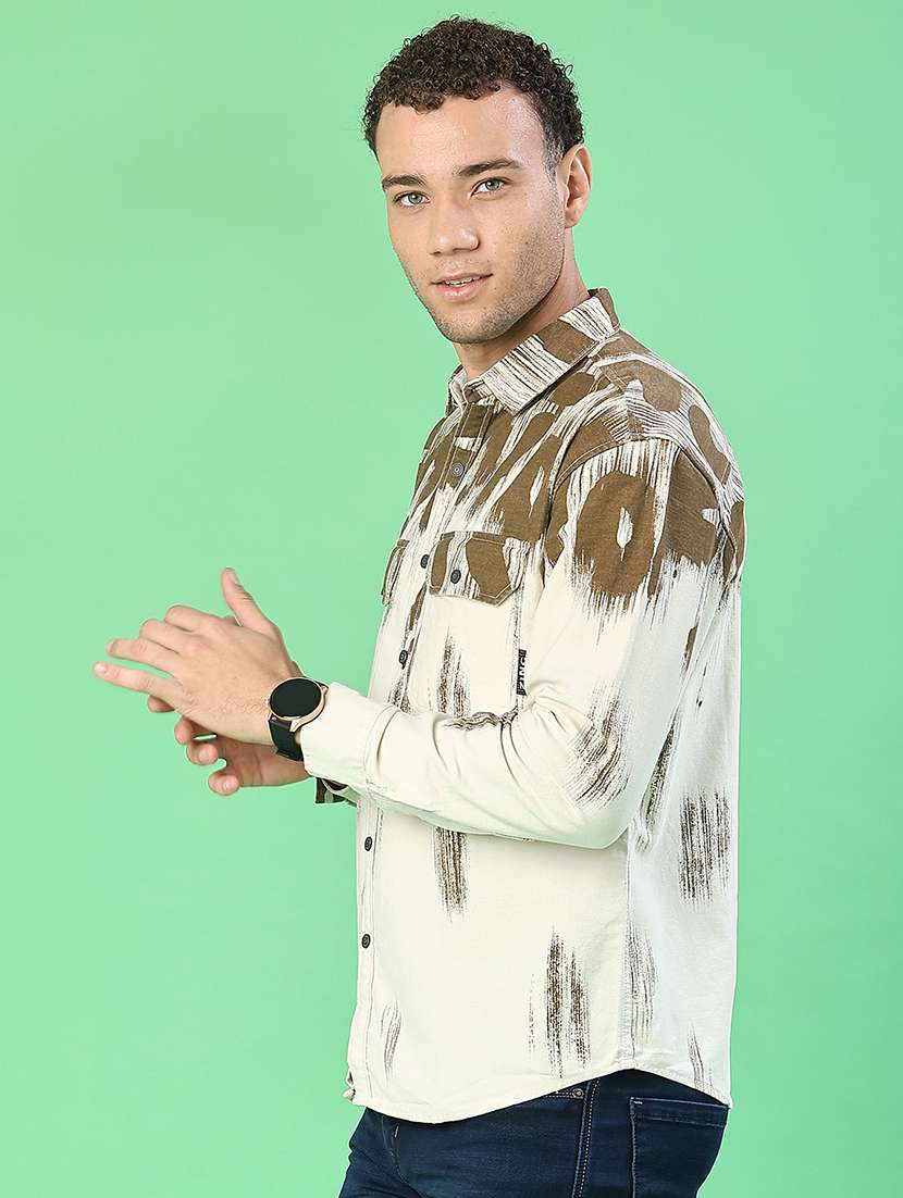 men printed long sleeve regular fit casual shirt - 22022290 -  Standard Image - 2