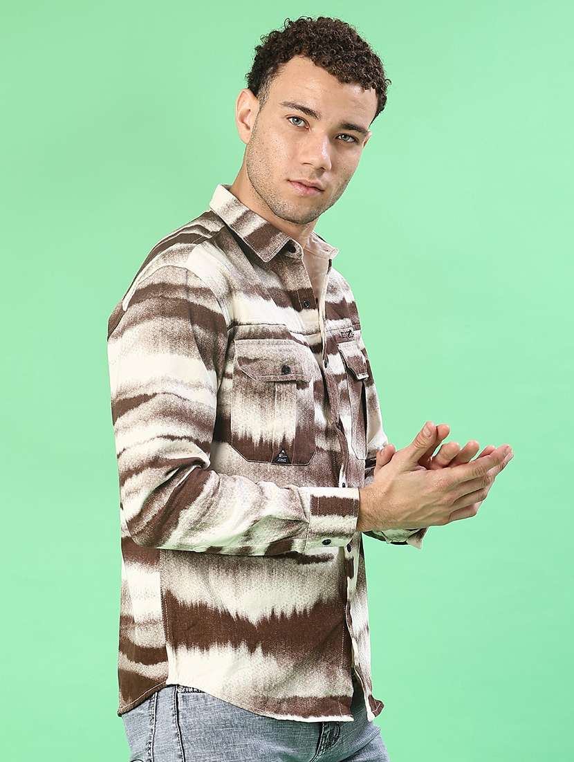 men printed long sleeve regular fit casual shirt - 22022293 -  Standard Image - 2