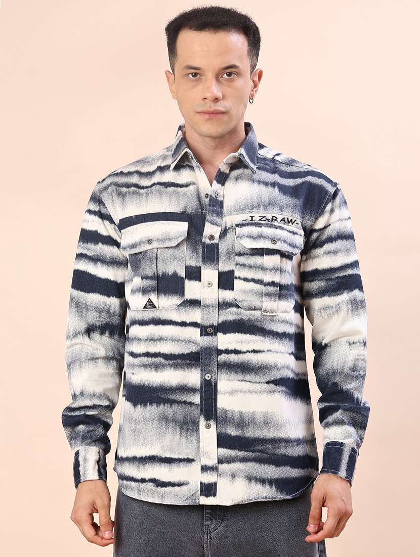 men printed long sleeve regular fit casual shirt - 22022294 -  Standard Image - 2