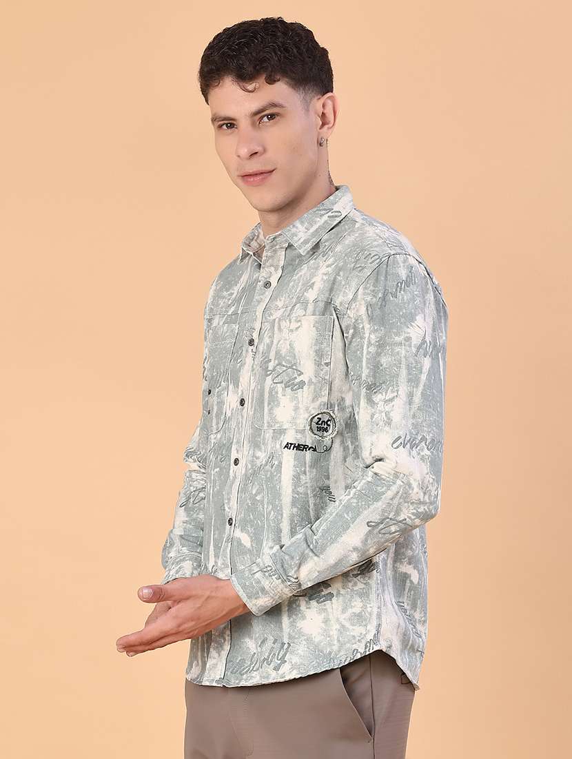 men printed long sleeve regular fit casual shirt - 22022301 -  Standard Image - 2