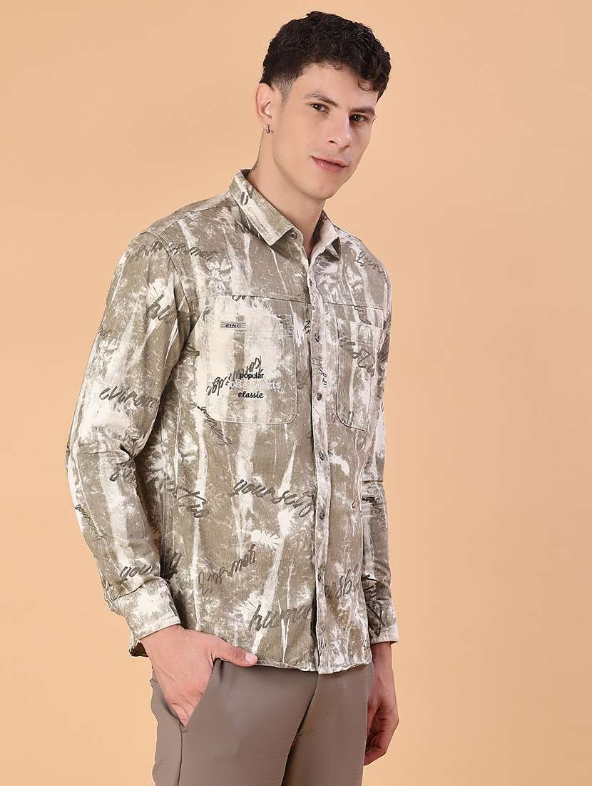 men printed long sleeve regular fit casual shirt - 22022302 -  Standard Image - 2