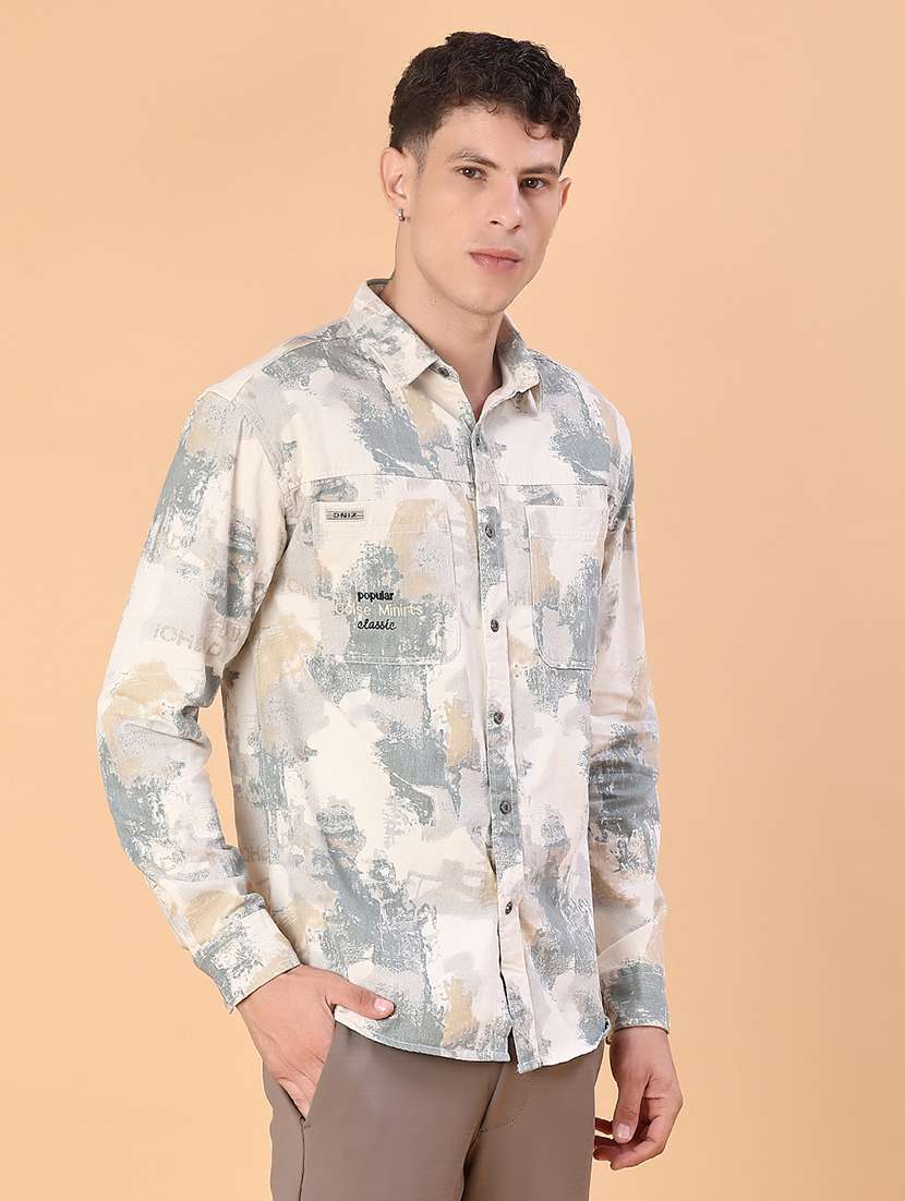men printed long sleeve regular fit casual shirt - 22022304 -  Standard Image - 2