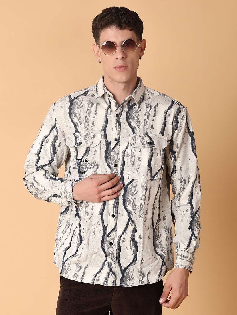 men printed long sleeve regular fit casual shirt - 22022322 -  Standard Image - 2