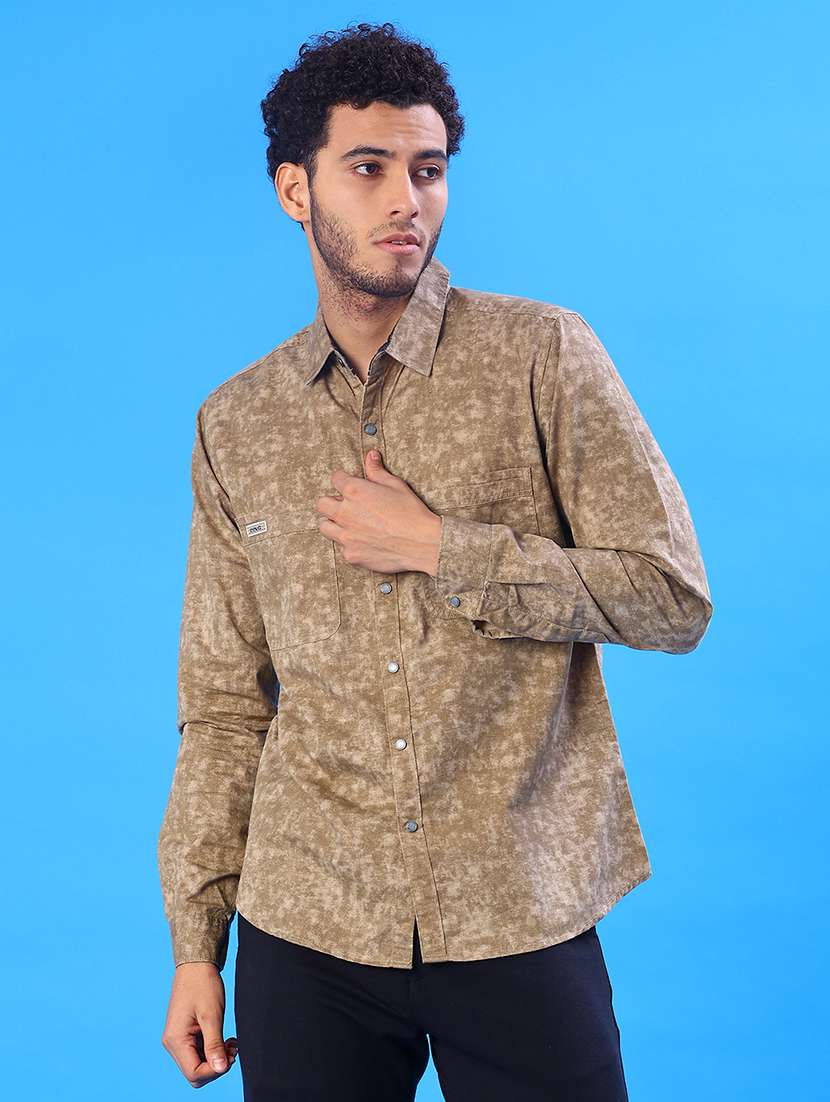 men printed long sleeve regular fit casual shirt - 22022324 -  Standard Image - 2