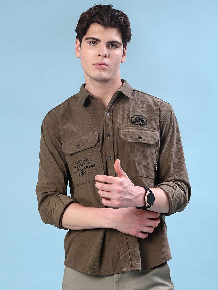 men printed long sleeve regular fit casual shirt - 22022380 -  Standard Image - 2