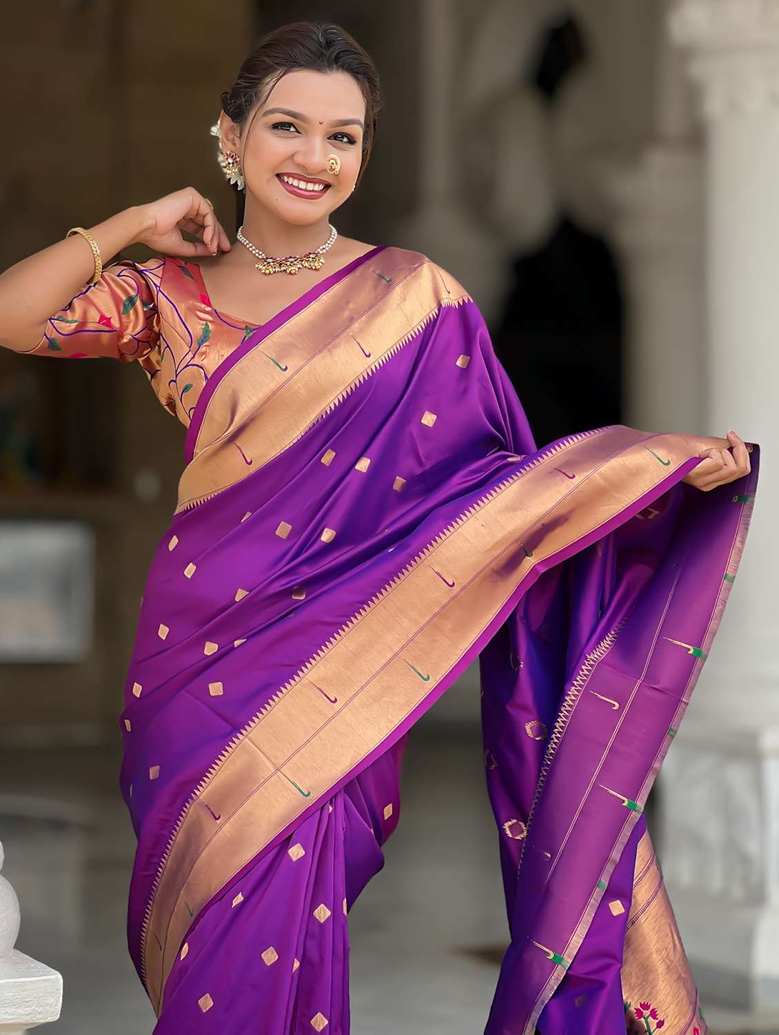 women self design paithani saree with blouse - 22022393 - Standard Image - 2