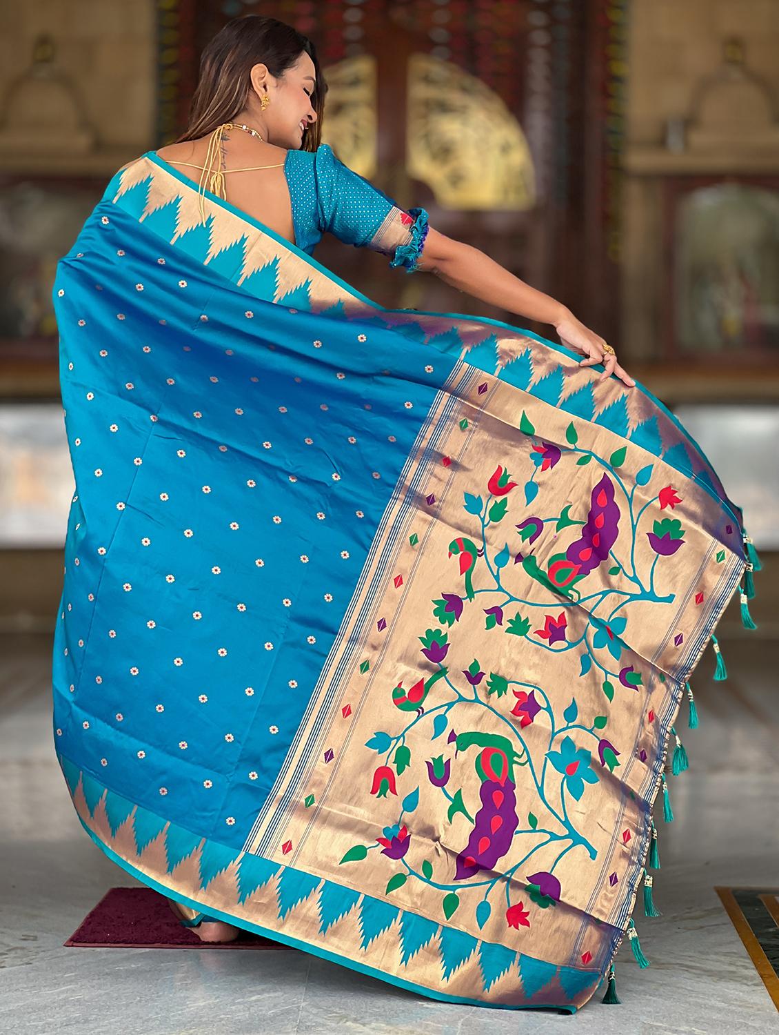 women self design paithani saree with blouse - 22022398 - Standard Image - 2