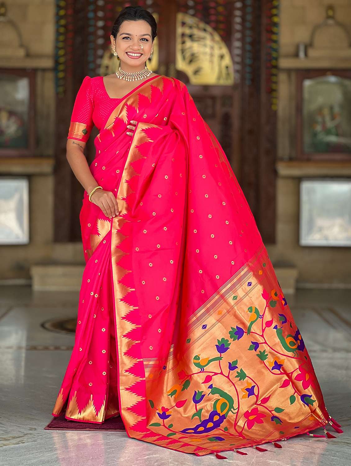 women self design paithani saree with blouse - 22022403 - Standard Image - 2