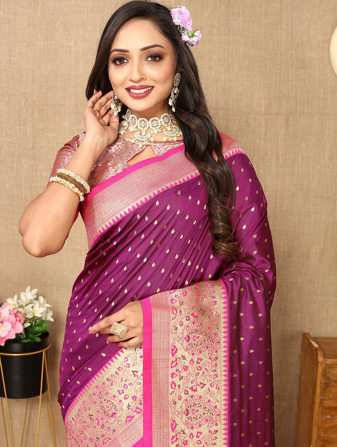 women self design banarasi saree with blouse - 22022412 - Standard Image - 2