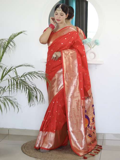 women self design paithani saree with blouse - 22022417 -  Standard Image - 0