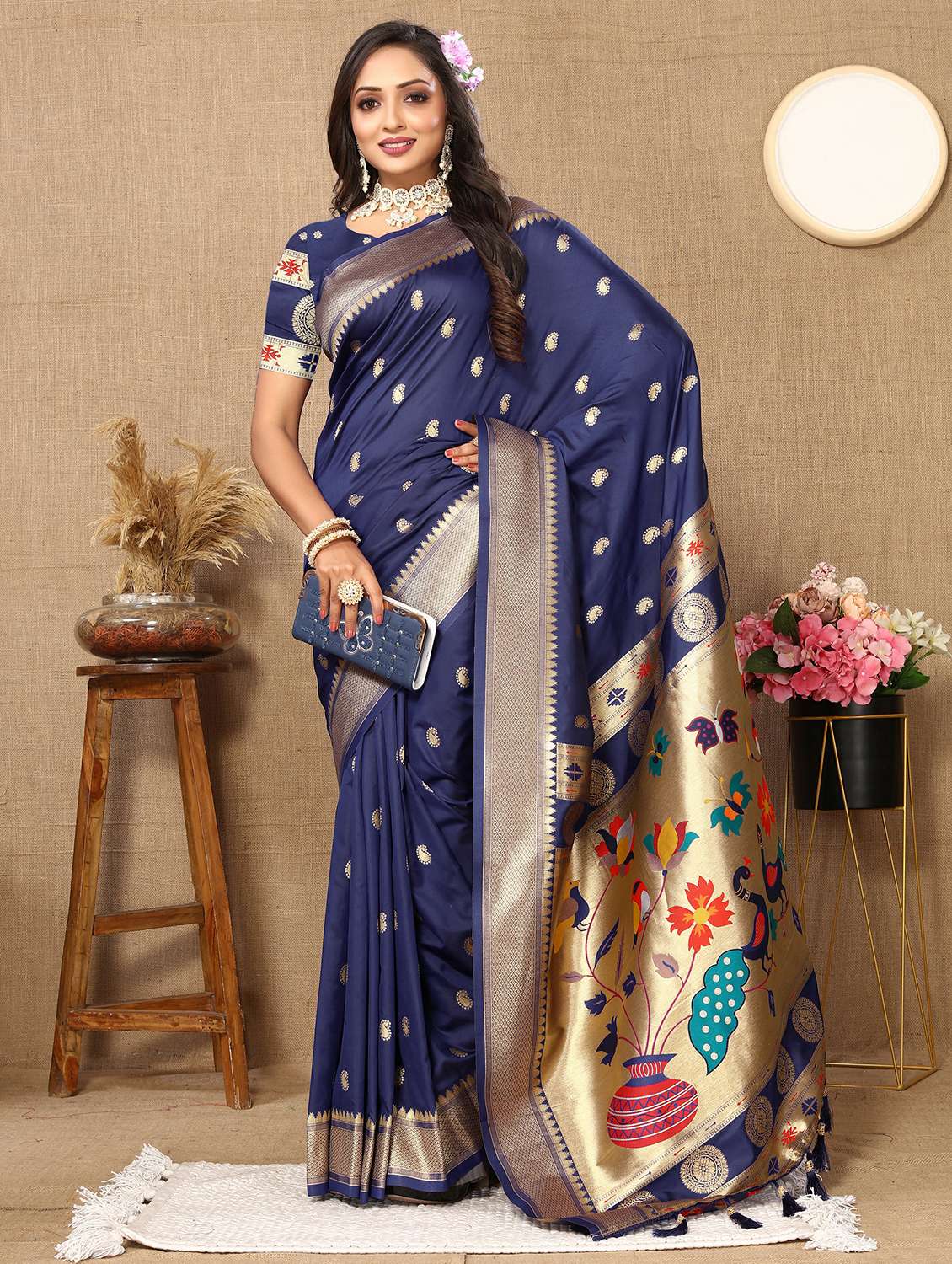 women self design paithani saree with blouse - 22022422 -  Standard Image - 2