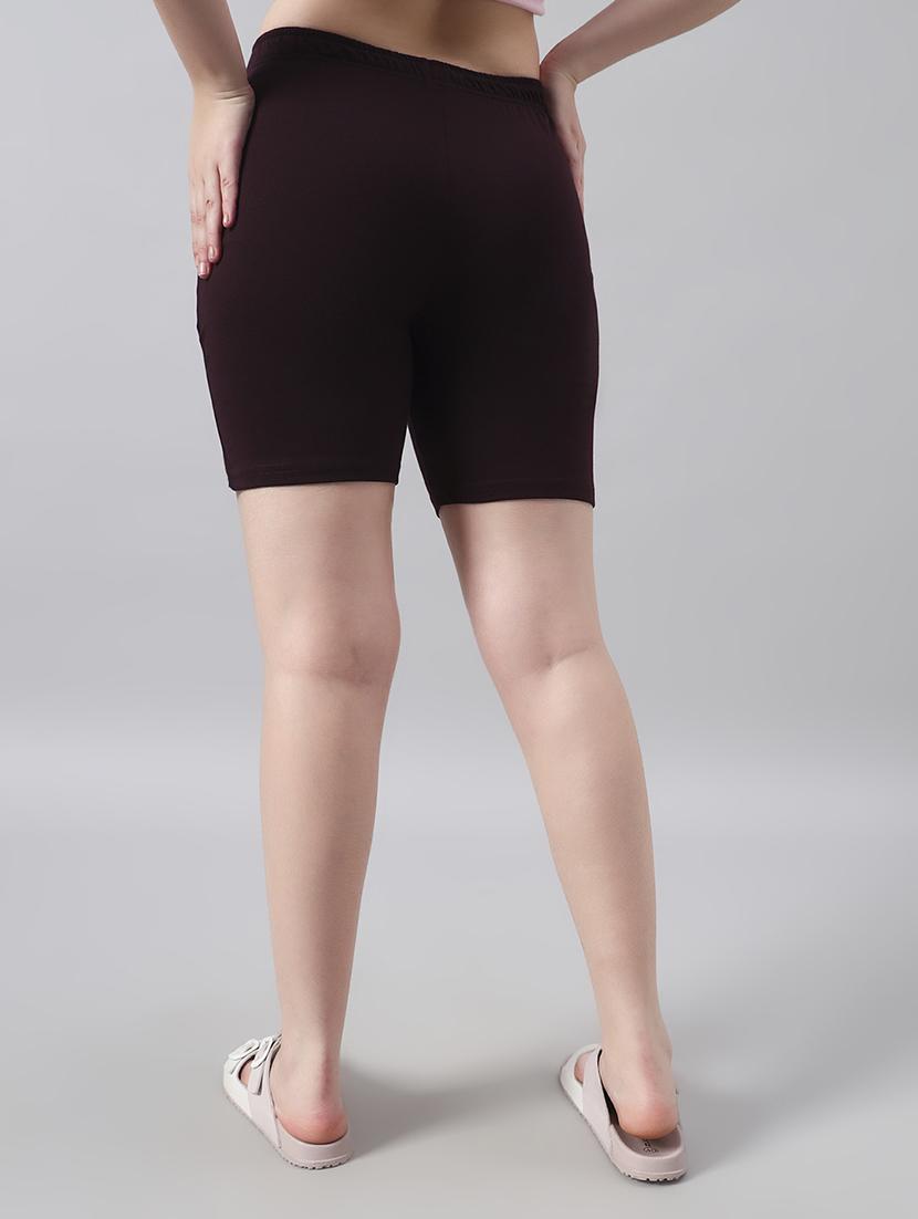 women solid mid rise loung wear shorts - 22022431 - Standard Image - 2