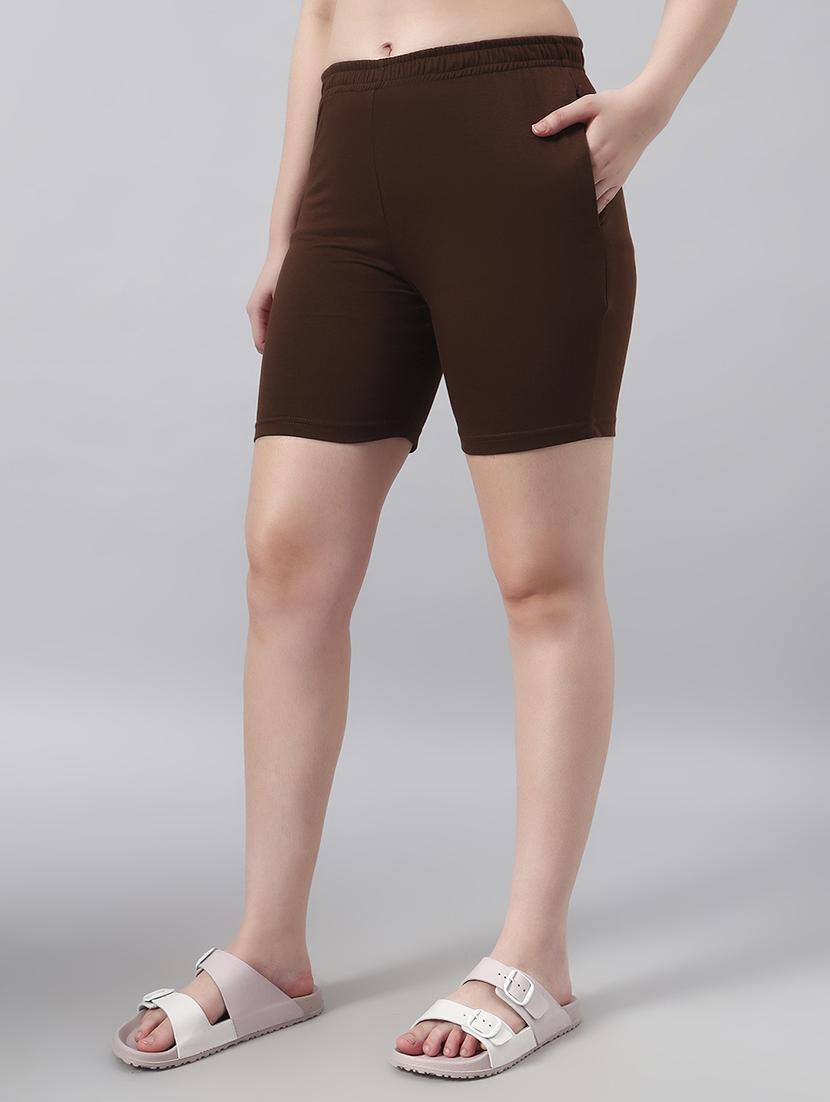 women solid mid rise loung wear shorts - 22022433 - Standard Image - 2