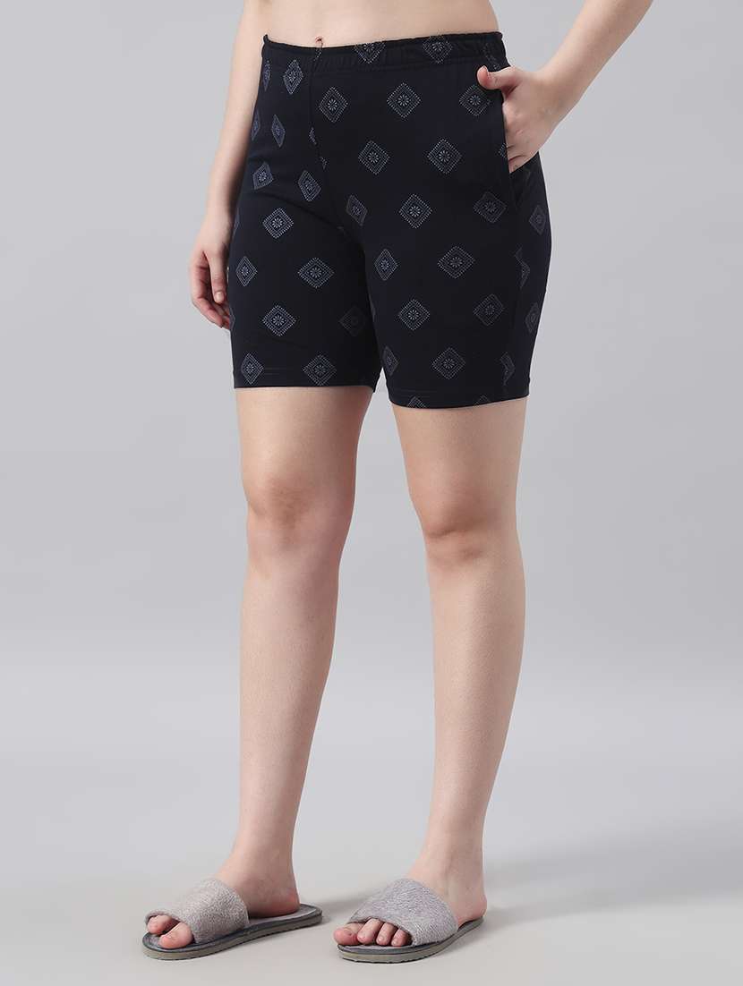 women printed mid rise loung wear shorts - 22022435 -  Standard Image - 2