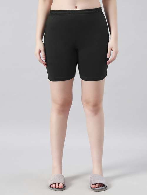 women solid mid rise loung wear shorts - 22022440 - Standard Image - 0