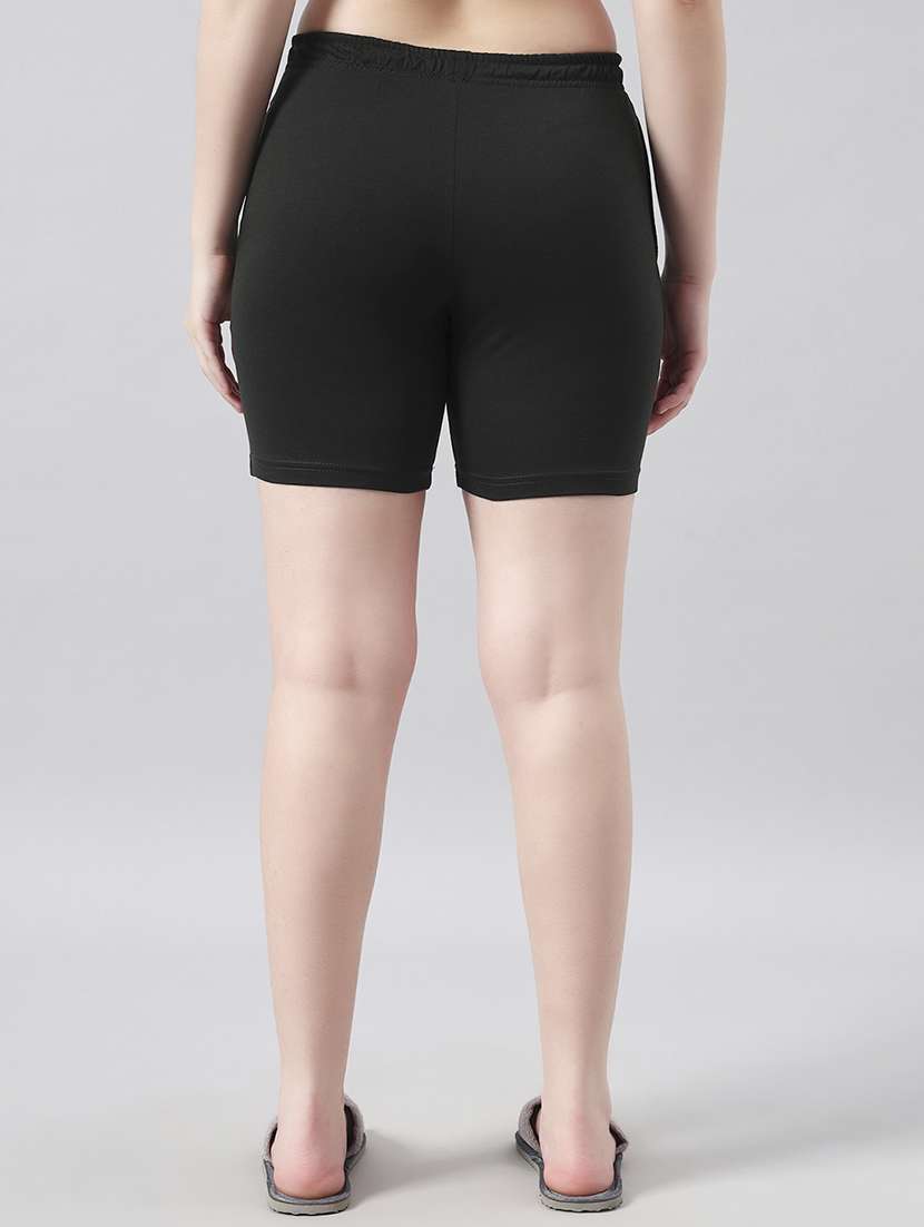 women solid mid rise loung wear shorts - 22022440 - Standard Image - 2