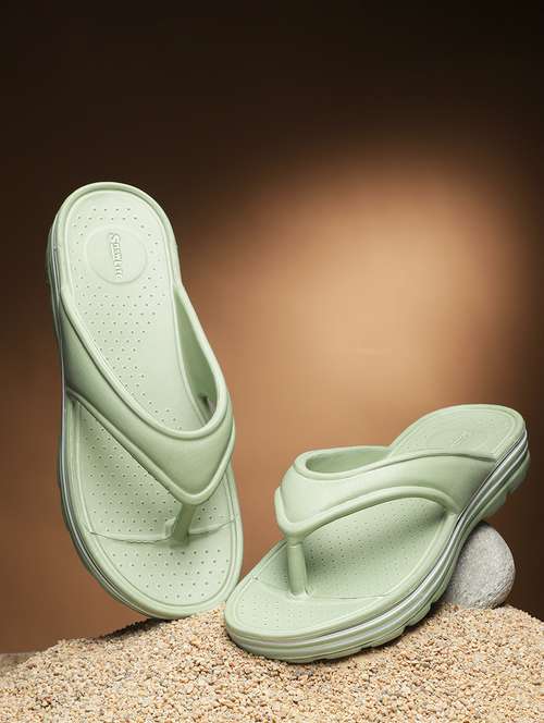 women green slides flip flop - 22023426 -  Standard Image - 0