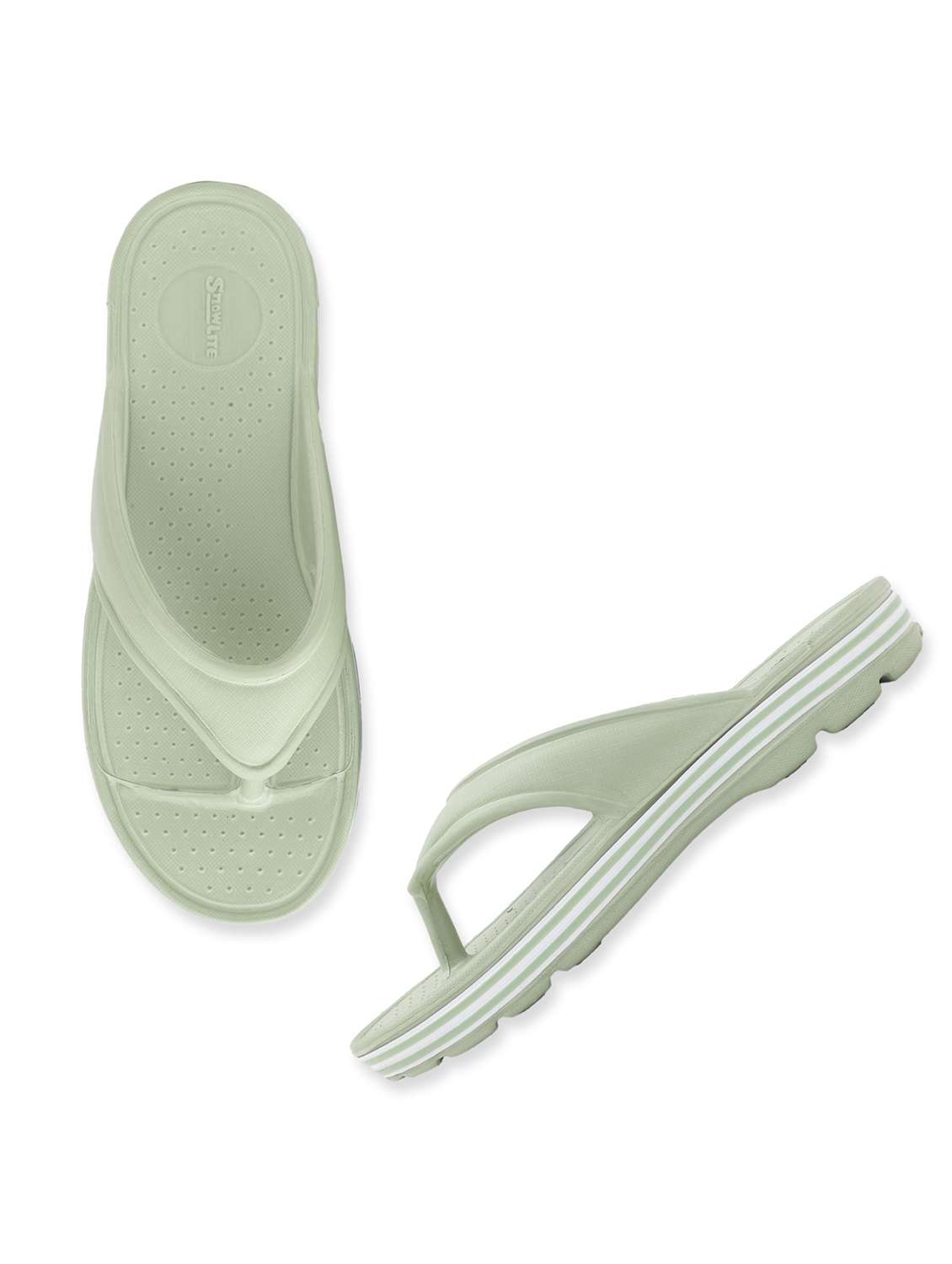 women green slides flip flop - 22023426 -  Standard Image - 2