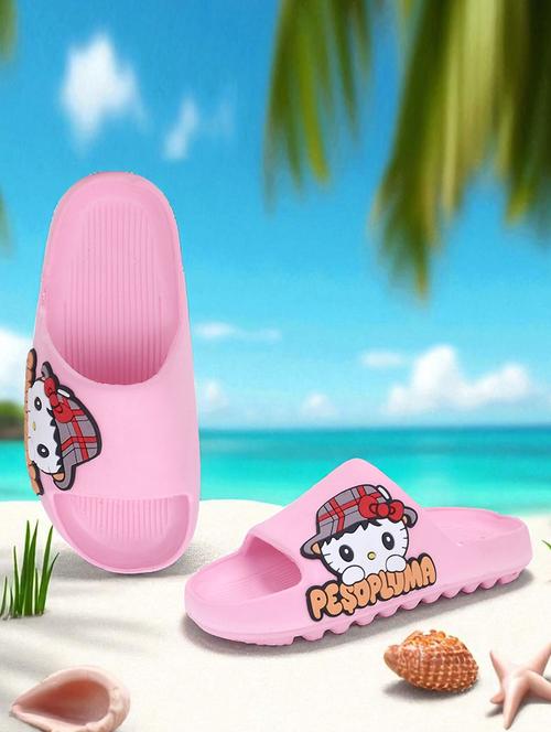 slides pink cartoon printed eva shoes - 22023440 - Standard Image - 0