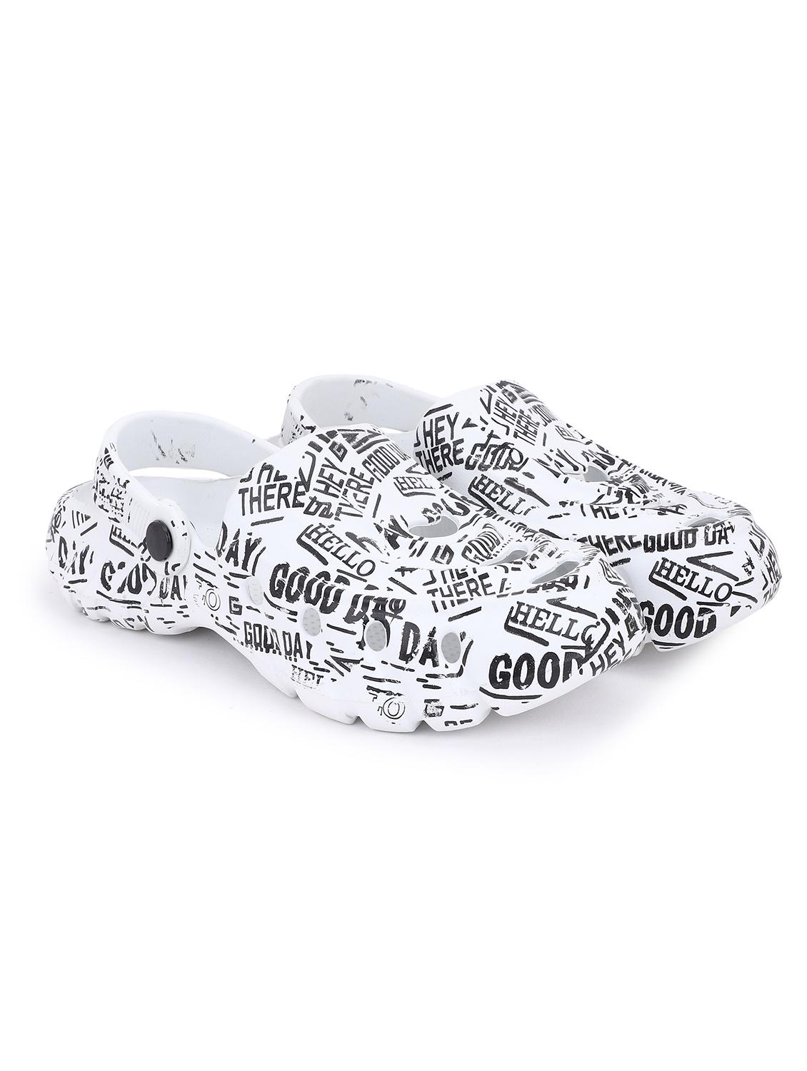 men's white printed slip-on clogs - 22023987 - Standard Image - 2
