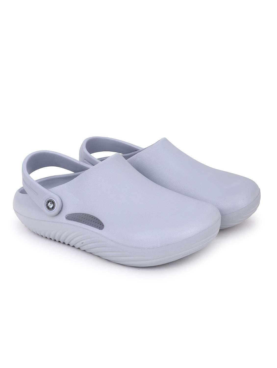 men's grey solid slip on clogs - 22023989 -  Standard Image - 2