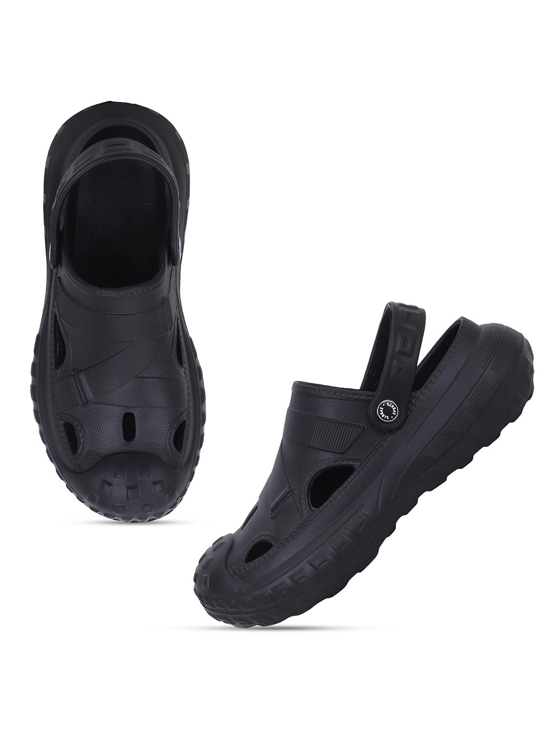men's black solid rubber slip-on clogs - 22023994 - Standard Image - 2