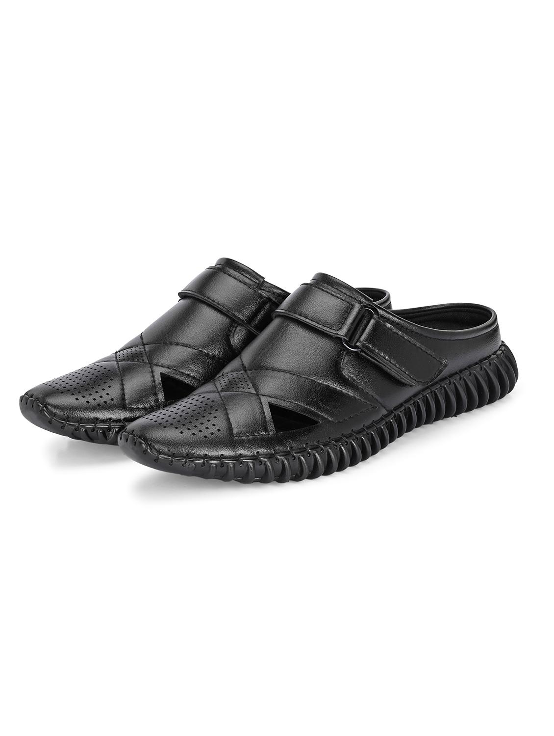 men solid black slip on mule - 22024658 - Standard Image - 2