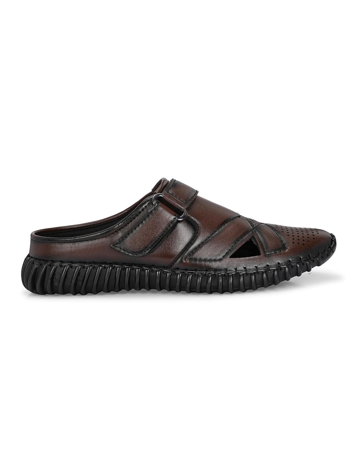 men solid brown slip on mule - 22024659 - Standard Image - 2